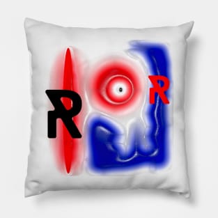 RK white red and blue Pillow