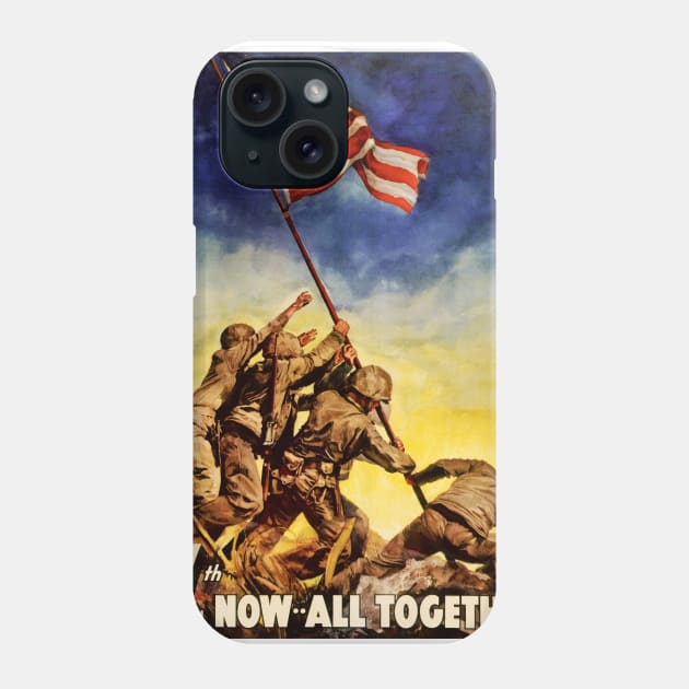 Vintage USA War Poster 7th War Loan Now All Together Phone Case by vintagetreasure