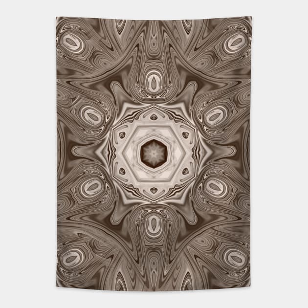 Kaleidoscope ripples of life in brown Tapestry by hereswendy