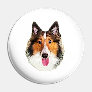 Shetland Sheepdog Sheltie Tri Puppy Dog Pin