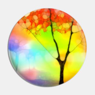 Whimsical rainbow magical tree Pin