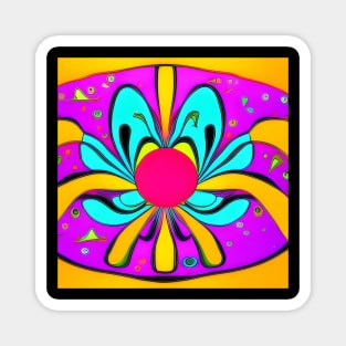 Psychedelic Flower | AI Generated design by @remlorart Magnet