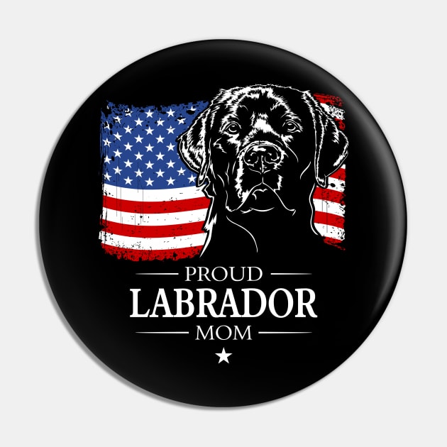 Proud Labrador Mom American Flag patriotic dog Pin by wilsigns