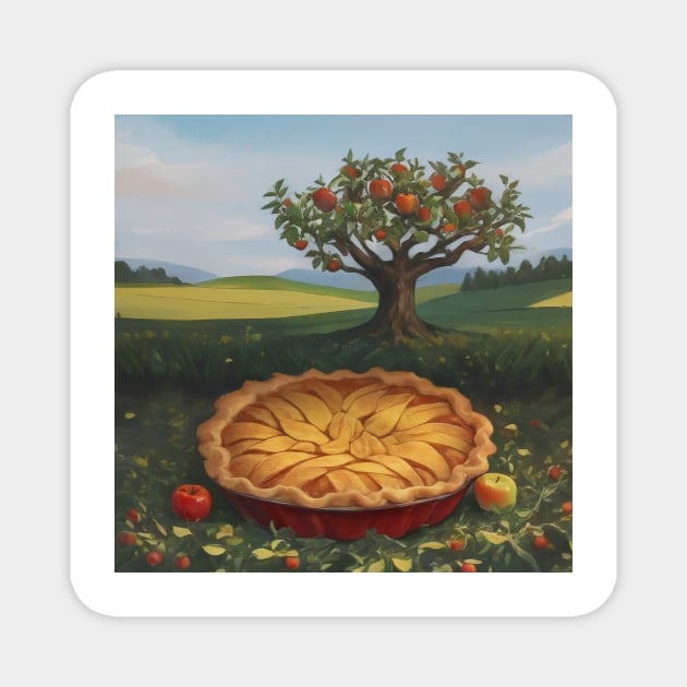 Apple Pie Cafe Coffee Art Picture Kawaii Beautiful Sweet Magnet by Flowering Away