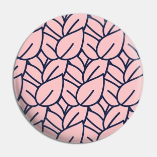 Minimal Modern Pink Leaf Pattern Pin