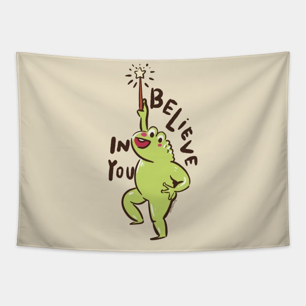 Cute Loveland Frogman Positive Affirmation I Believe In You Ohio Cryptid Creature Tapestry by gusniac