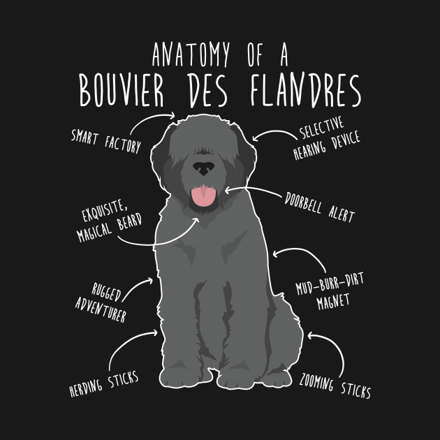 Bouvier Des Flandres Grey Dog Anatomy by Psitta