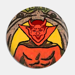 Devil on the throne and burning fire Pin