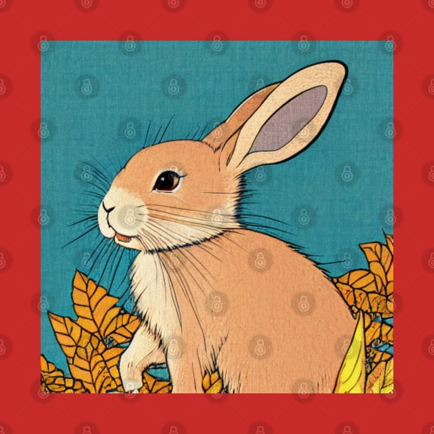 Autumn Season Mini Rex Rabbit Cute Bunny by wigobun