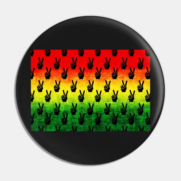 Peace Hands on Rastafarian Colors Pin by CeeGunn