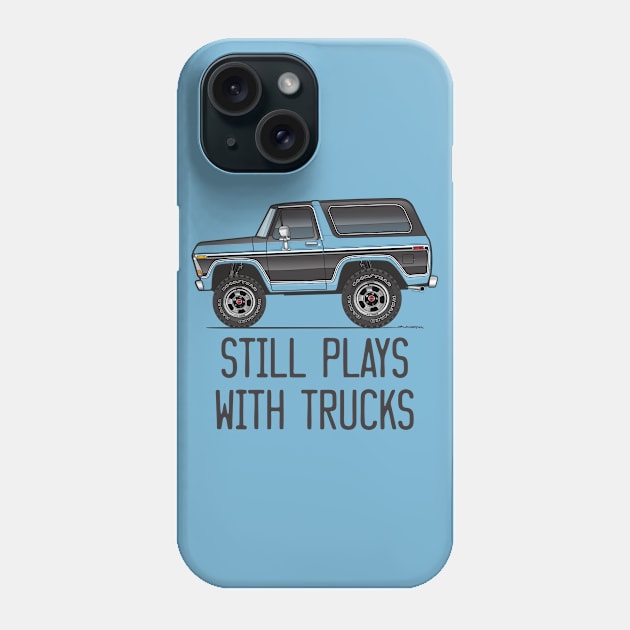 Still plays with trucks Cartoon Muticolor and Black Phone Case by JRCustoms44