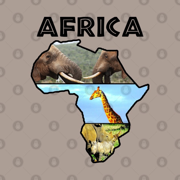 African Wildlife Continent Collage by PathblazerStudios