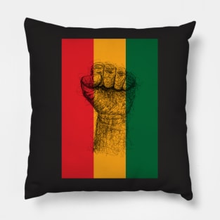 Hand fist drawing with scribble art Pillow