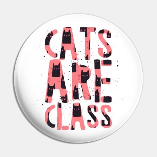 Modern cat art, cool typographic cats are class Pin