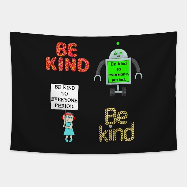 Be Kind Sticker Pack Tapestry by dogbone42