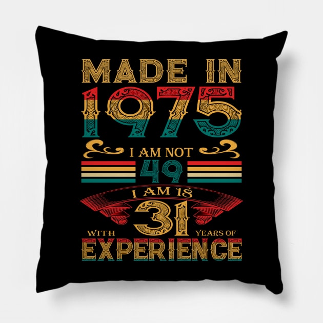 Made in 1975 Pillow by Velvet Love Design 