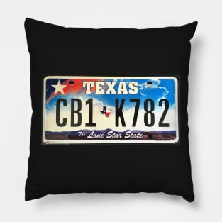 Texas lone star state licence Plate Pillow