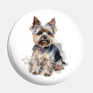 Yorkshire Terrier Watercolor Style Pin