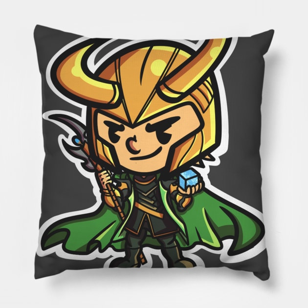 God of mischief Pillow by Javibuart