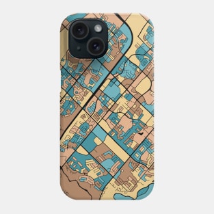 Mississauga Map Pattern in Mid Century Pastel Phone Case