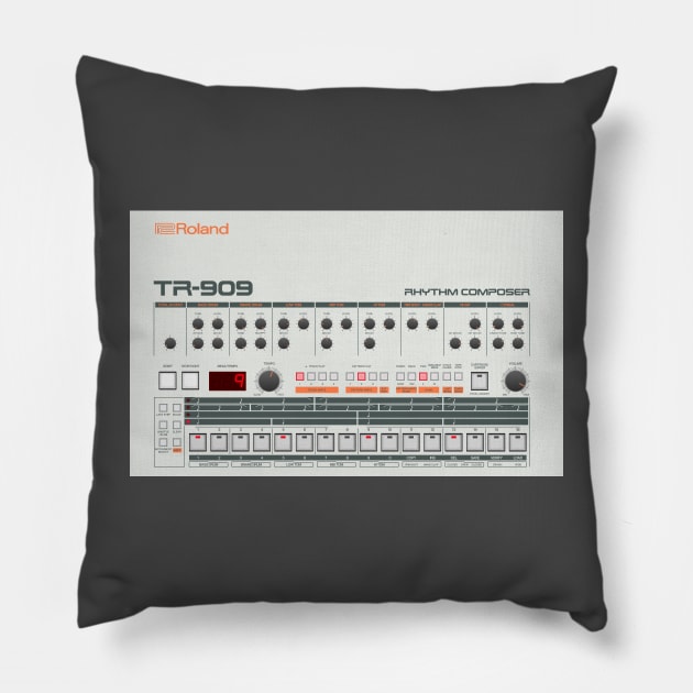 Roland TR-909 Rhythm Composer Pillow by RetroFitted