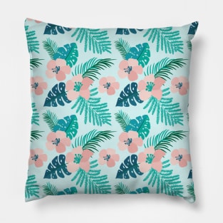 Beautiful Island Floral Peach Hibiscus Pillow