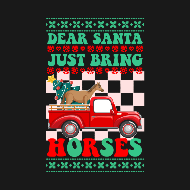 Dear Santa Just Bring Horses ELF Santa Leopard Christmas by artbooming