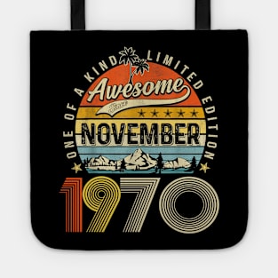 Awesome Since November 1970 Vintage 53rd Birthday Tote