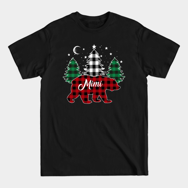 Disover Mimi Bear Buffalo Red Plaid Matching Family Christmas - Bear Family Christmas - T-Shirt