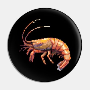 Pixelated Shrimp Artistry Pin