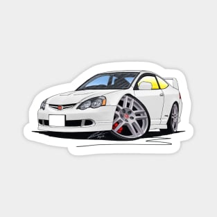 Honda Integra DC5 White Caricature Car Art Magnet