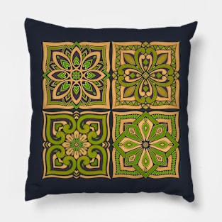 Moroccan Tiles - citrus Pillow