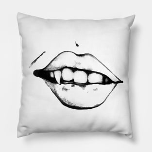 Vampire Teeth Halloween Pillow