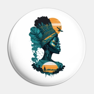 Teal African Queen Pin