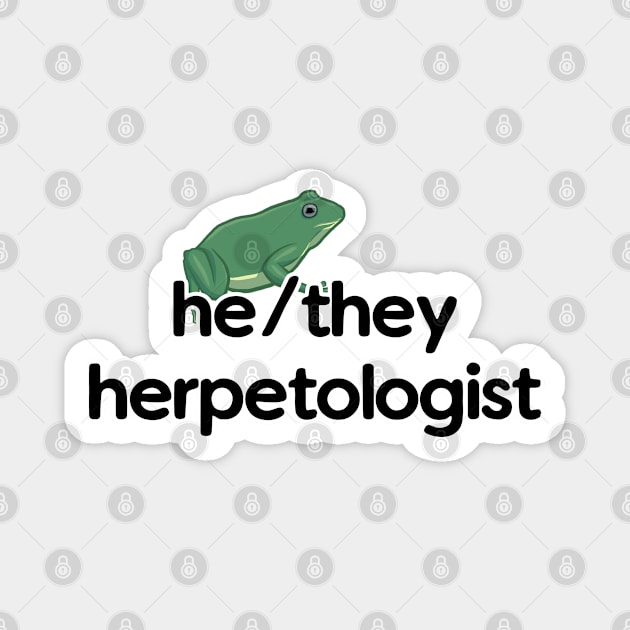 He/They Herpetologist - Frog Design Magnet by Nellephant Designs