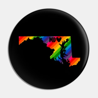 USA States: Maryland (rainbow) Pin