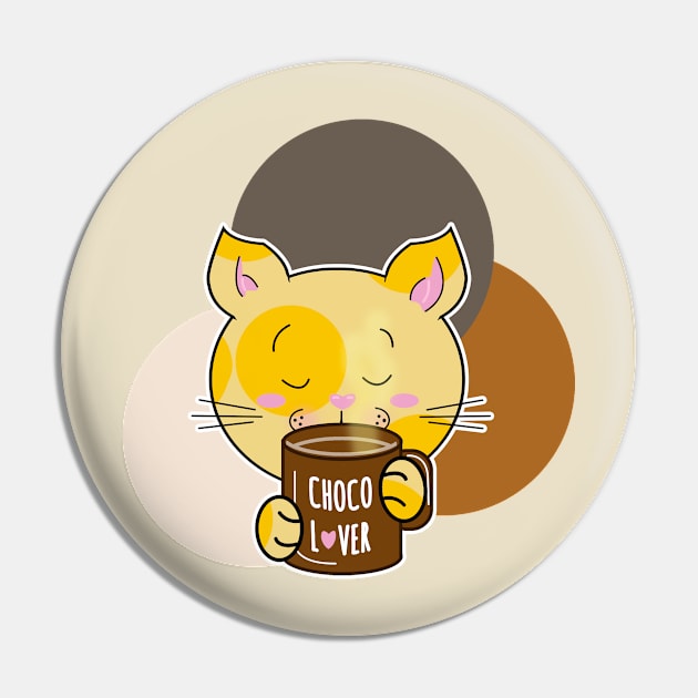 Yellow cat drinking chocolate lover Pin by repalheiros