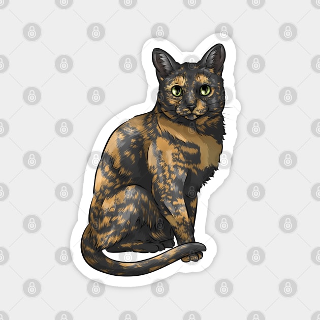 Cute Tortoiseshell Cat Magnet by Shirin Illustration