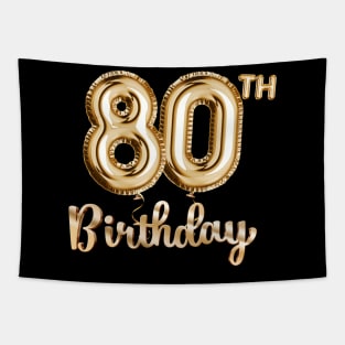 80th Birthday Gifts - Party Balloons Gold Tapestry