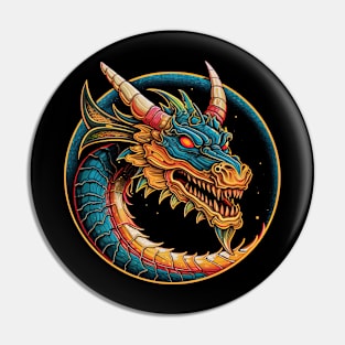 Dragon head circle logo Pin