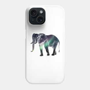 Aurora Borealis African Elephant Silhouette Phone Case