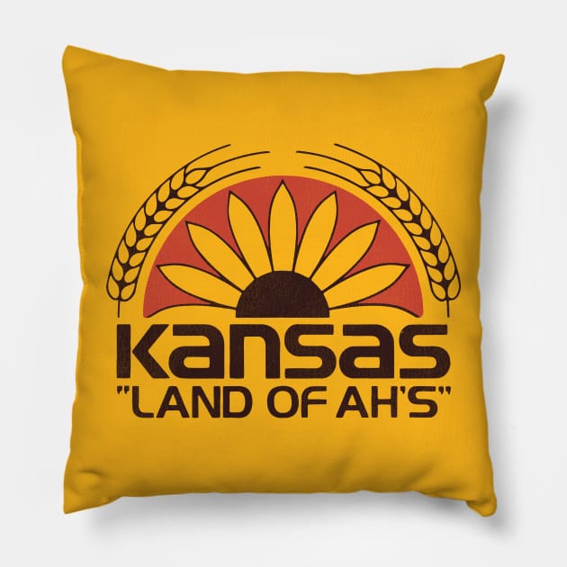 Kansas "Land of Ah's" Pillow by darklordpug