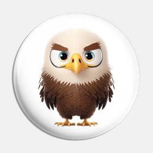 Eagle Cute Adorable Humorous Illustration Pin