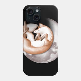 Cute fox sleeping on the moon. Phone Case