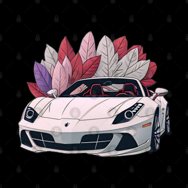 Ferrari F12 portifeno white colour with flowers by Auto-apparel