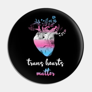 Transgender Anatomical Heart Watercolor Floral Trans Pride Pin