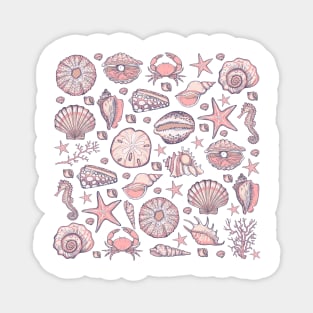 Pastel Pink Shell Print Magnet