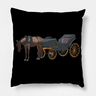 Horse Drawn Carriage Coach Pillow