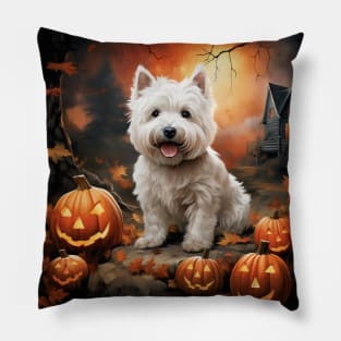 Paw-Some West Highland White Terrier Halloween Pillow