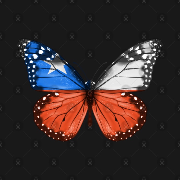 Chilean Flag  Butterfly - Gift for Chilean From Chile by Country Flags